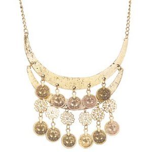 MexZotic Goldtone Coin Bib Necklace